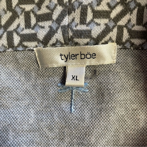 Tyler Boe Kim Cowl Dress Geometric Gray Pattern Size XL - Picture 10 of 12